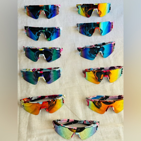 Sport shield Premium Mirrored Sunglasses/ adjustable nose pads (choose any color - Picture 1 of 4